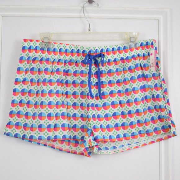 Flirtitude PJ Boxer Shorts Women Large Geometric Multicolor Pie Chart New Comfy - Picture 1 of 8